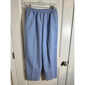 Alfred Dunner Women's Periwinkle Blue‎ Elastic Waist Pull On Casual Pants